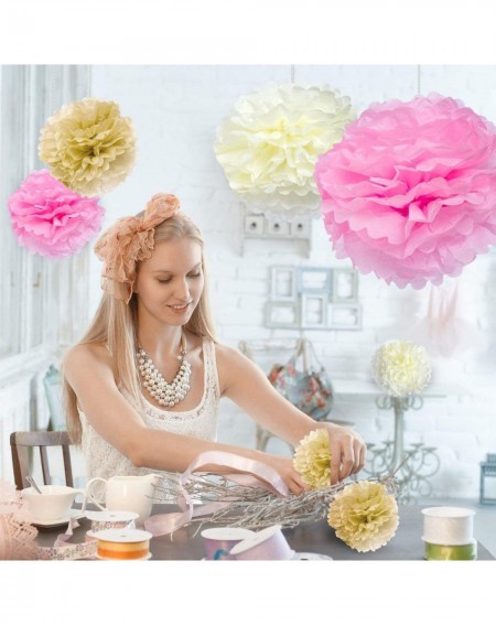 Tissue Pom Poms 5pcs Tissue Paper Pom-poms Flower Ball Wedding Party Outdoor Decoration Wedding/Baby Shower/Birthday Party/Nu...