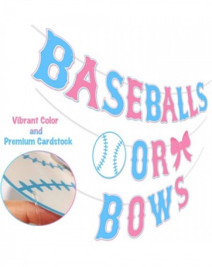 Banners Baseballs or Bows Gender Reveal Banner Boy or Girl Baby Shower Garland Blue or Pink Gender Reveal Party Pregnancy Ann...