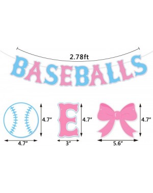 Banners Baseballs or Bows Gender Reveal Banner Boy or Girl Baby Shower Garland Blue or Pink Gender Reveal Party Pregnancy Ann...