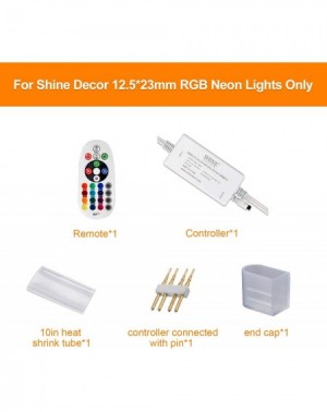 Rope Lights RF Controller with Remote- Power Supply for 12.5x23mm 14colors LED RGB Neon Lights only - CH18ZUU4N76 $27.17