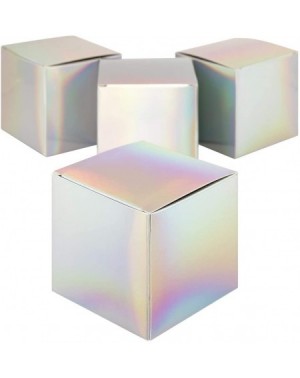 Favors Iridescent Party Favor Boxes- 3 x 3 x 3 inch- 50 Pack- Holographic Foil Treat Boxes- Gift Tuck Box for Party Favors- C...