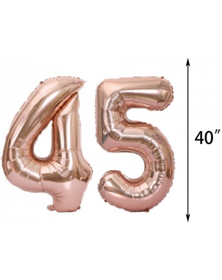 Balloons Sweet 45th Birthday Decorations Party Supplies-Rose Gold Number 45 Balloons-45th Foil Mylar Balloons Latex Balloon D...