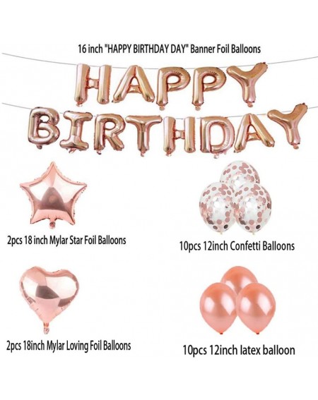 Balloons Sweet 45th Birthday Decorations Party Supplies-Rose Gold Number 45 Balloons-45th Foil Mylar Balloons Latex Balloon D...