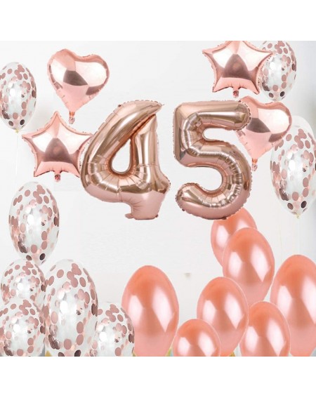 Balloons Sweet 45th Birthday Decorations Party Supplies-Rose Gold Number 45 Balloons-45th Foil Mylar Balloons Latex Balloon D...