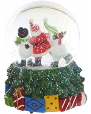 Glass Snow Globe Polystone Water Globe with Music. - Santa and Snowman ...