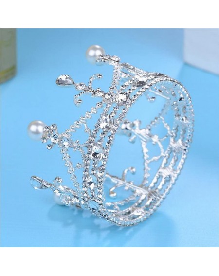 Piñatas Crystal Tiara Cake Topper Pearl Crown Rhinestone Headband for Wedding Birthday Christmas Party Decoration - CF18GS8YT...