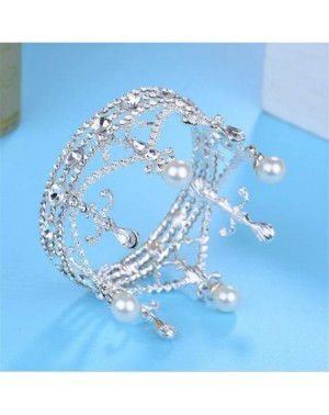 Piñatas Crystal Tiara Cake Topper Pearl Crown Rhinestone Headband for Wedding Birthday Christmas Party Decoration - CF18GS8YT...