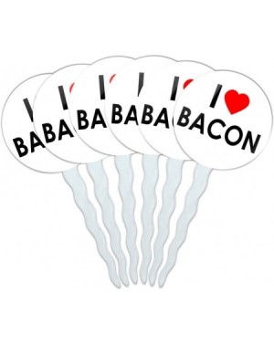 Cake & Cupcake Toppers Set of 6 Cupcake Picks Toppers Decoration I Love Heart - Bacon - Bacon - C412J8HBZ8N $10.12