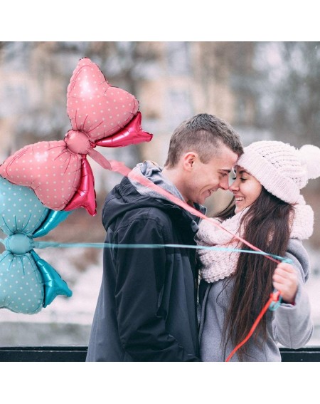 Party Favors 6 Pcs Bowtie Balloon- Pink Bow Balloon and Blue Bow Balloon- Foil Mylar Balloon- Jumbo Balloon for Birthday Part...