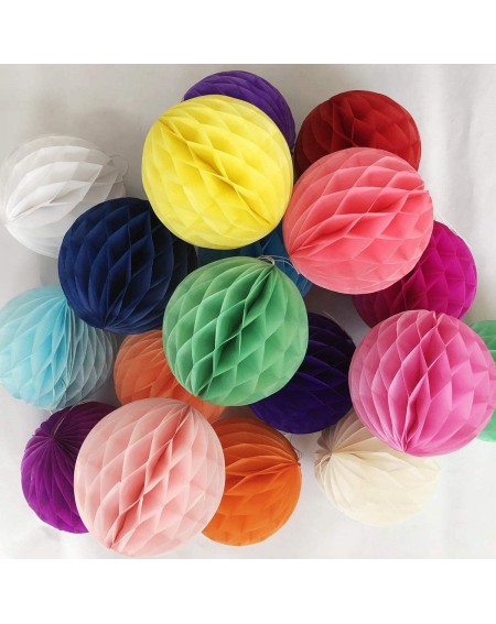 Tissue Pom Poms 20pcs Honeycomb Flower Balls Party Honeycomb Balls Decoration Paper Flower Balls Tissue Paper Flower Ball Pom...