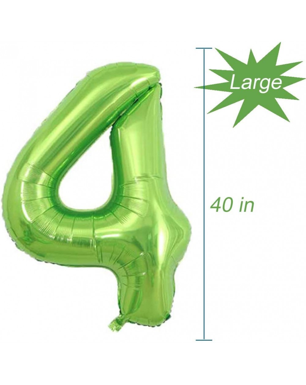 Number 4 Balloon Helium Foil Mylar- 40 Inch- Green - Green 4 - CH18XLGTCC5