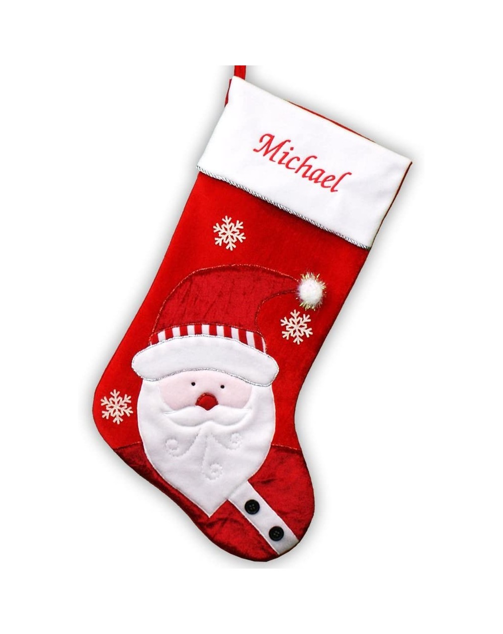 Stockings & Holders Santa Personalized Christmas Stocking- 24" Long- Velvet- Embroidered - C3128LVGTSD $29.27