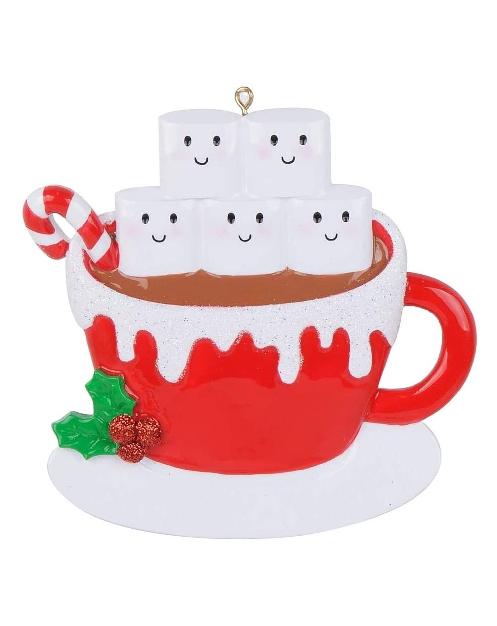 Ornaments 2020 Christmas Ornament Personalized Family of 5 Marshmallow Mug Holiday Decoration - Family of 5 - CZ18YYTTTA9 $11.73