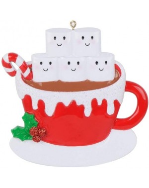 Ornaments 2020 Christmas Ornament Personalized Family of 5 Marshmallow Mug Holiday Decoration - Family of 5 - CZ18YYTTTA9 $11.73