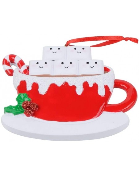 Ornaments 2020 Christmas Ornament Personalized Family of 5 Marshmallow Mug Holiday Decoration - Family of 5 - CZ18YYTTTA9 $11.73