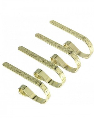 Stockings & Holders Christmas Hooks for Stockings-Socking Holders Set Metal-Safty and Without Damage 4Pcs - Gold - CC18Z6YEAI...