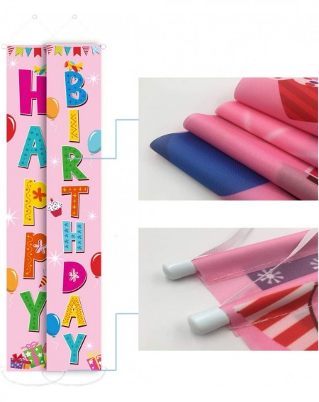 Banners & Garlands Pink Happy Birthday Banner Colorful Birthday Door Cover Welcome Porch Sign for Birthday Theme Baby Shower ...