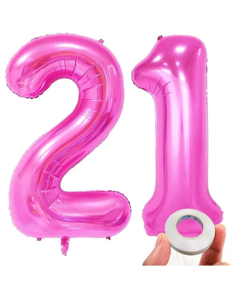 Balloons 40 in Large Number 21 Balloons Pink Jumbo Foil Mylar Number balloons for 21 Birthday Party Adult Ceremony Anniversar...