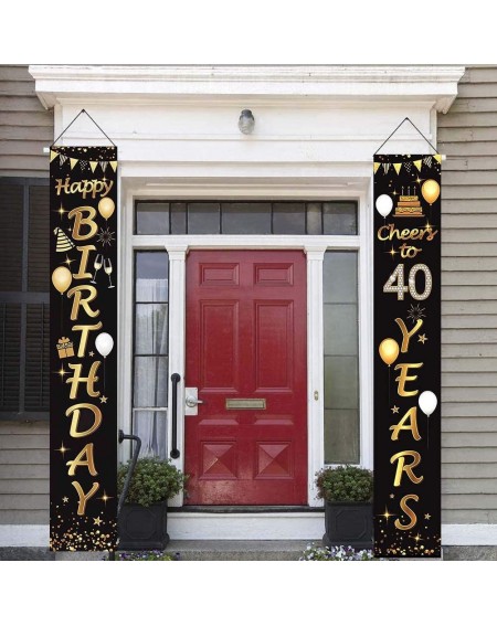 Banners 2 Pcs Birthday Party Decorations Years Banner Party Decorations Welcome Porch Sign for Years Birthday Supplie( 40th B...