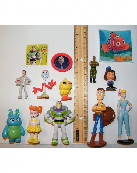 Cake & Cupcake Toppers Toy Story 4 Quality Cake Toppers Birthday Party Favors 13 Set of 10 Figures- Ring and Movie Stickers F...