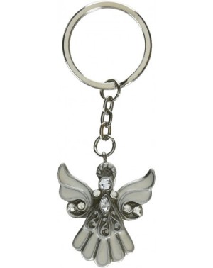 Favors 6532 Angel Design Keychain- Guardian Angel Keychain- Baptism Favors- Christening Favors- Communion Favors- 3.25"- Silv...