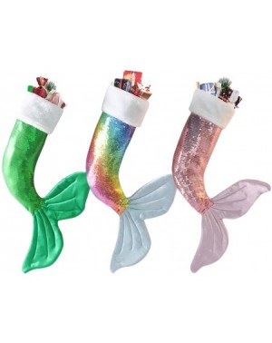 Stockings & Holders Christmas Stockings- 19 & 22 Inch Big Sequins Mermaid Tail Hanging Xmas Stockings Christmas Holiday Decor...