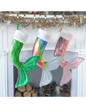 Stockings & Holders Christmas Stockings- 19 & 22 Inch Big Sequins Mermaid Tail Hanging Xmas Stockings Christmas Holiday Decor...