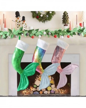 Stockings & Holders Christmas Stockings- 19 & 22 Inch Big Sequins Mermaid Tail Hanging Xmas Stockings Christmas Holiday Decor...