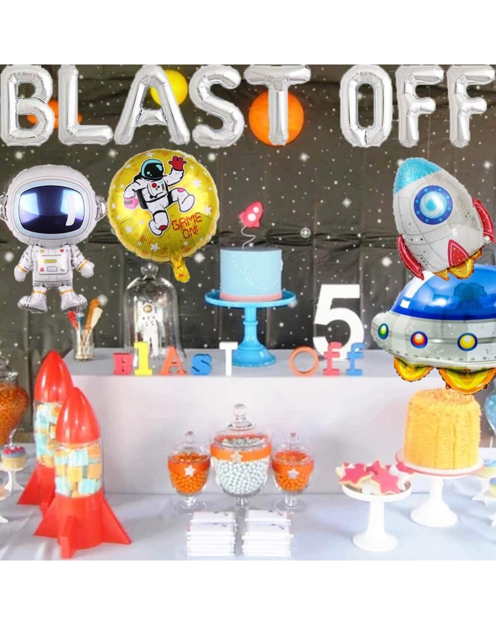 Blast Off Balloons- Outer Space Birthday Party Decorations- Galaxy ...