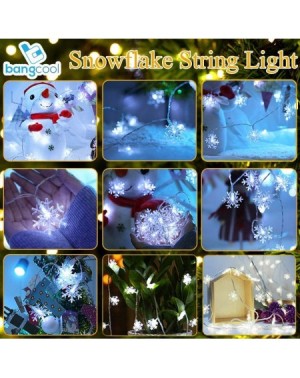 Outdoor String Lights Snowflake String Lights Christmas 20ft Snowflake Christmas Lights Waterproof Decorations Outdoor Snowfl...