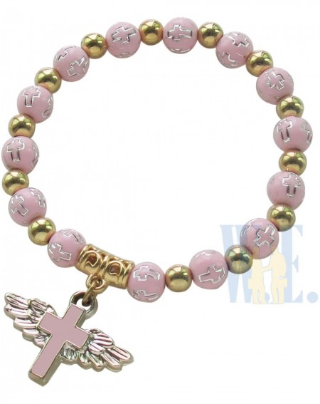 Favors 12 Pcs Angel Wing Cross Bracelet Favor for Girl - Baptism Favor/Christening Favor/Bautizo Recuerdos - CA18T4UOCH9 $8.59