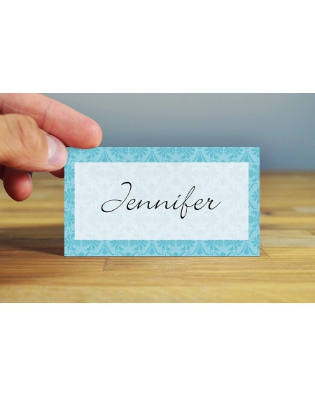 Place Cards & Place Card Holders Blue Pattern Wedding Place Cards - 25 Guest Seating Name Cards - Party Table Tents - Wedding...