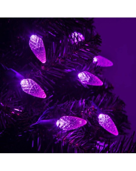 Indoor String Lights 70 C6 LED Purple Lights Halloween Decorations Outdoor Christmas String Lights- 24 Ft- Halloween Lights H...