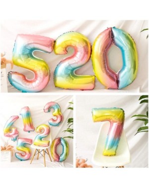 Balloons 40 Inches Large Rainbow Gradient Numbers 0-9 Foil Balloons and Iridescent HAPPY BIRTHDAY Banner Kits for Girls and B...