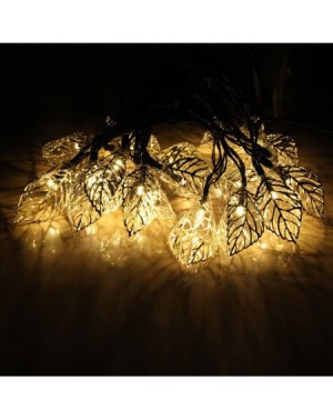 Outdoor String Lights Solar Powered Tree Leaf String Lights- 16 ft/ 4.9m 20 LED Metal Ornament String Lights for Outdoor- Ind...