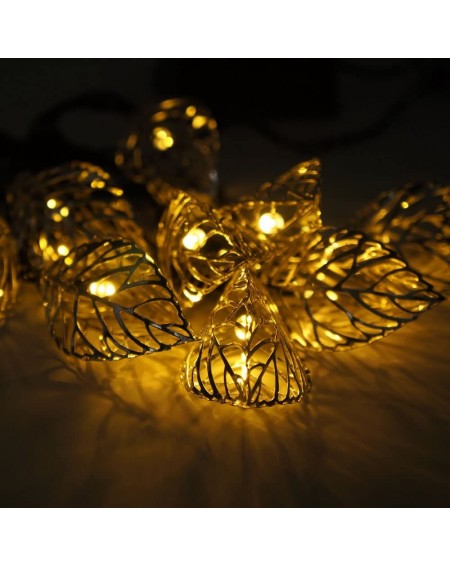 Outdoor String Lights Solar Powered Tree Leaf String Lights- 16 ft/ 4.9m 20 LED Metal Ornament String Lights for Outdoor- Ind...