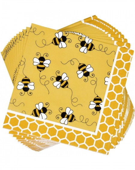 Party Packs Bumble Bee Party Supplies Tableware Set Includes 24 9" Plates 24 7" Plate 24 9 Oz Cup 50 Lunch Napkin Honey Bees ...