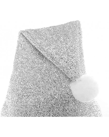 Hats Christmas Santa Sequin Hat Xmas Christmas Costumes Accessories Decoration Hat Party Supplies-Pack of 4 - A- Silver - CG1...