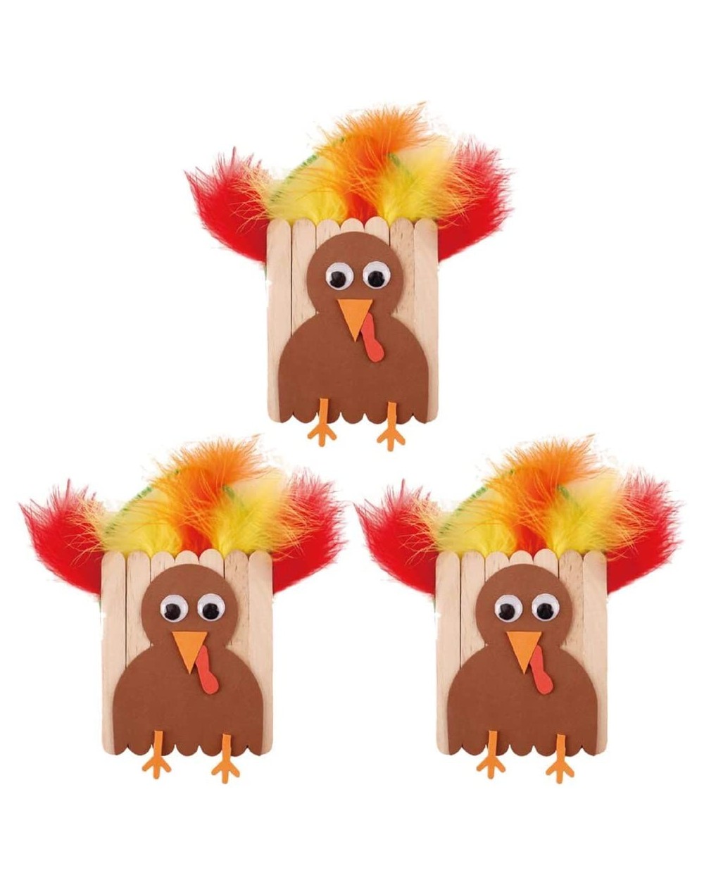 Party Favors 3pcs Thanksgiving Turkey Craft Kit DIY Turkey Thanksgiving Party Game School Activities for Kids and Adults - CM...