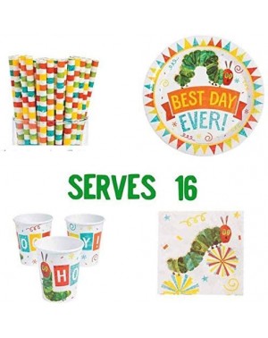 Tablecovers Hungry Caterpillar Party Supplies Bundle - Plates- Cups- 24 Straws- Tablecloth- andBest Day Every Banner and Part...