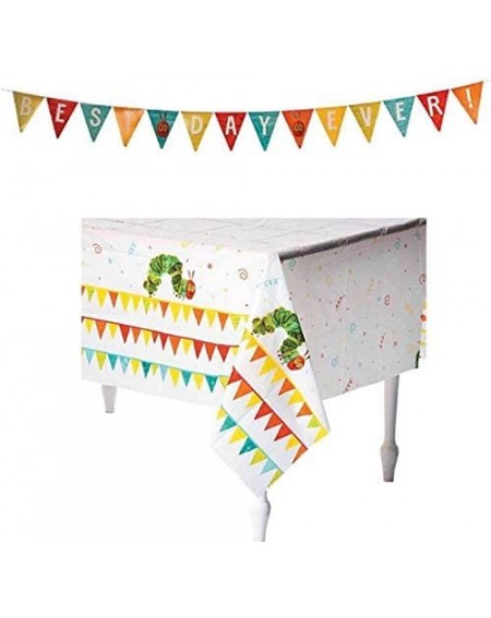 Tablecovers Hungry Caterpillar Party Supplies Bundle - Plates- Cups- 24 Straws- Tablecloth- andBest Day Every Banner and Part...