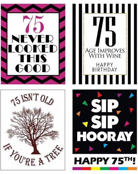 Favors Chic 75th Birthday Wine Label Pack - Birthday Party Supplies- Ideas and Decorations - Funny Birthday Gifts for Women -...