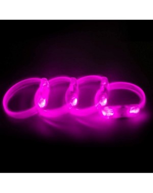 Party Favors 4 Pack LED Light Up Bracelets Pink Wristbands for Concerts- Festivals- Sports- Parties- Night Events - Pink - CJ...