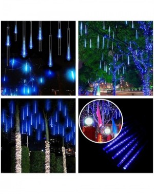 Outdoor String Lights LED Meteor Shower Lights- 30cm 8 Tube 144 LEDs- Snow Falling Raindrop Cascading Lighting for Wedding Xm...