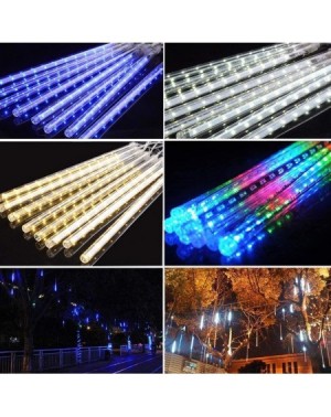 Outdoor String Lights LED Meteor Shower Lights- 30cm 8 Tube 144 LEDs- Snow Falling Raindrop Cascading Lighting for Wedding Xm...