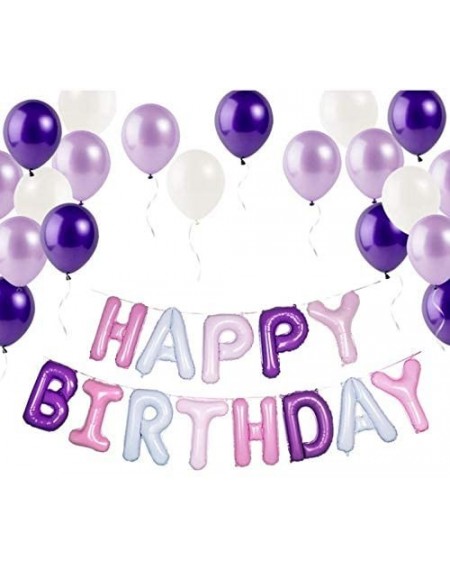 Balloons Violet Purple Pink Happy Birthday Balloons 16 inch Letters Foil Balloons Birthday Party Decorations - Purple Pink - ...