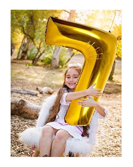 Balloons 40 Inch Gold Number 7 Balloon Large Foil Mylar Balloon for Birthday Party Wedding Anniversary Graduation Decorations...