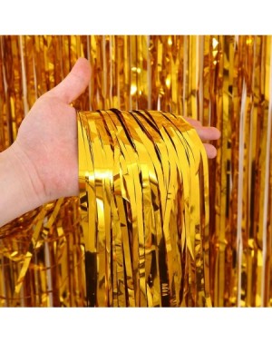 Photobooth Props 4 Pack 3.28 ft x 8.2 ft Metallic Tinsel Foil Fringe Curtain Rainbow - Tinsel Door Curtains - Party Photo Bac...