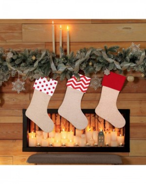 Stockings & Holders 3 Pack 16 Inches Burlap Christmas Stockings Xmas Hanging Stockings for Christmas Decoration or DIY Craft ...