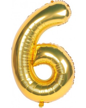 Balloons Gold Numbers 6 Balloons 40 Inch Giant Birthday Number Balloon Party Decorations Supplies Foil Helium Mylar Digital B...